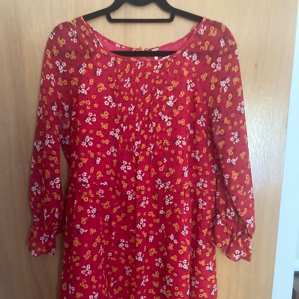 Free People Red Floral dress